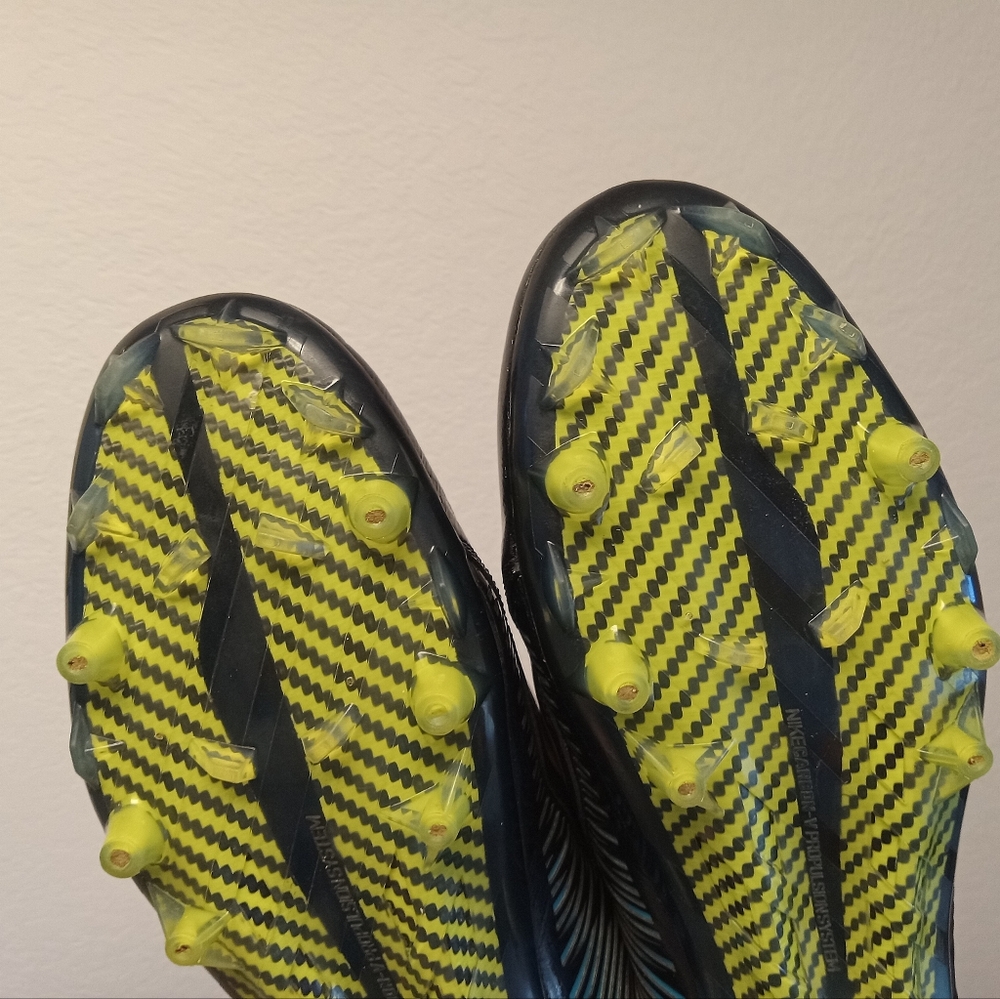 Nike Vapor Carbon 2 Men's 12 Cleats Jaguars Football 2014 Bkack Blue Green Jack - Picture 14 of 15